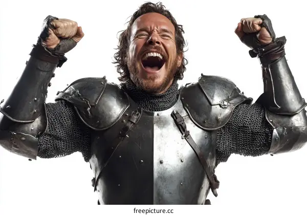 Victorious Medieval Warrior in Celebration