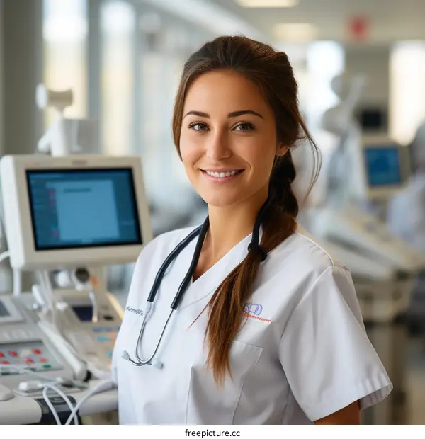 Portrait of a smiling female doctor in a hospital