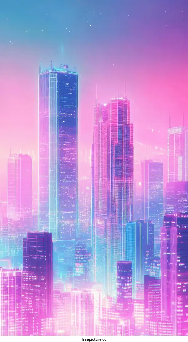 Neon Cityscape Illustration