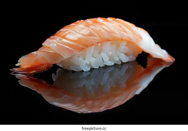 A delicious sushi with orange fish