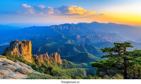 Majestic Mountain Range at Sunset