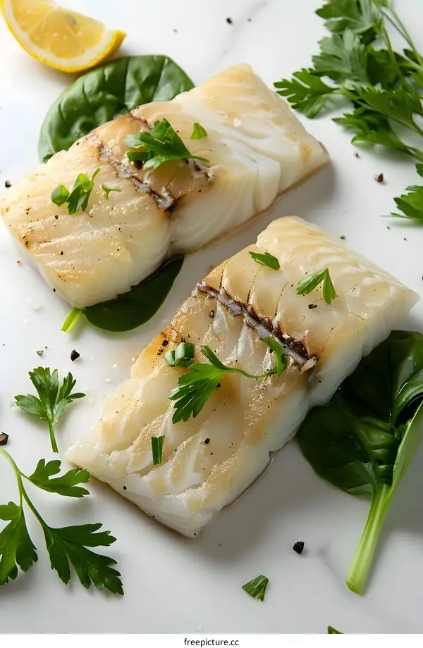 Grilled Cod Fillets with Herbs