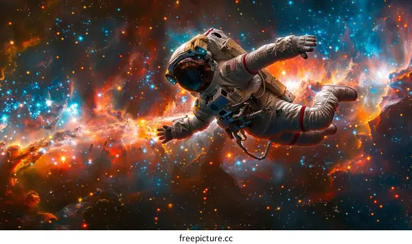 Astronaut Floating in the Vastness