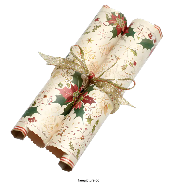 [Transparent Background PNG]Christmas Crackers with Red and Green Festive Design