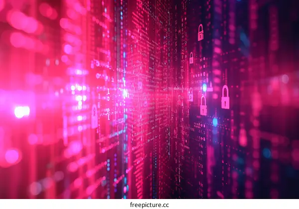 A binary code with red background