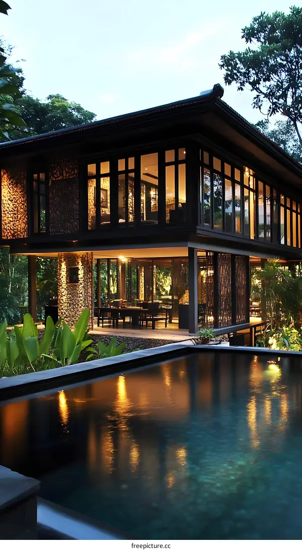 Modern Architecture with Pool and Jungle Views
