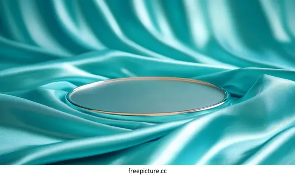 Teal Silk Fabric Display Stand