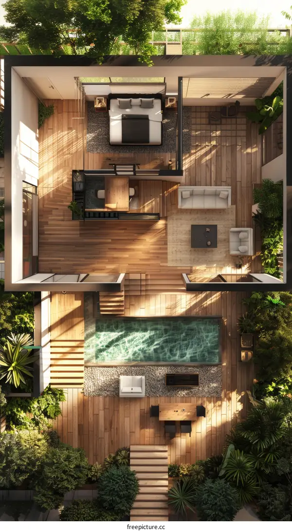 Luxury Rooftop Pool House Plan