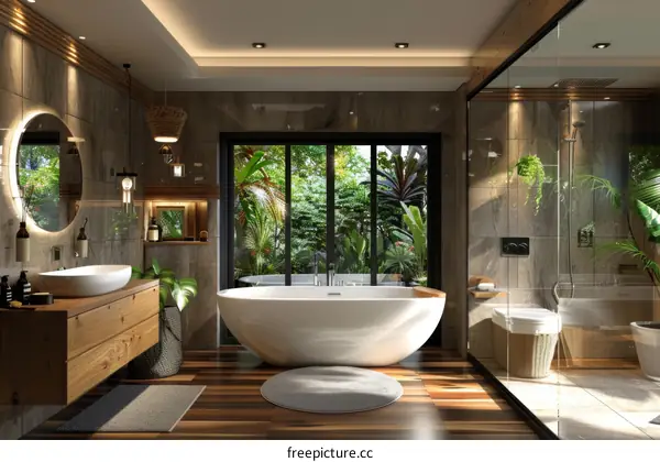 Luxury Tropical Bathroom Interior Design