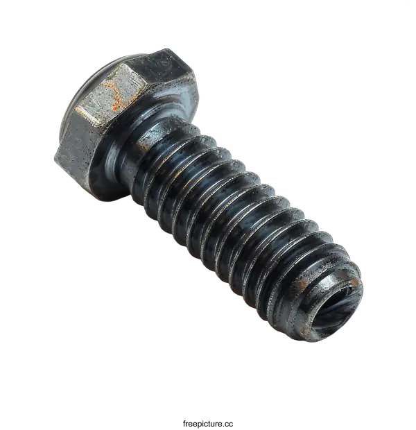 [Transparent Background PNG]Close Up Of A Single Metal Screw
