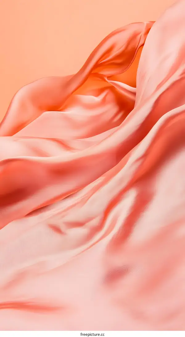 Abstract Coral Silk Fabric Background Texture