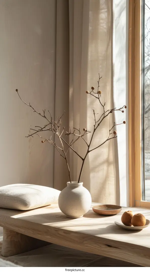 Still Life with Vase and Fruit: Simplicity & Serenity
