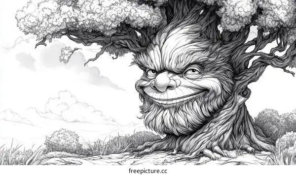 Enchanted Tree Spirit Illustration