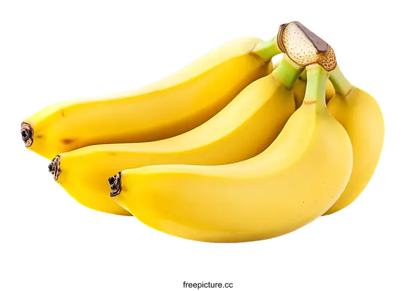 [Transparent Background PNG]Bunch of Fresh Ripe Bananas Isolated on White Background