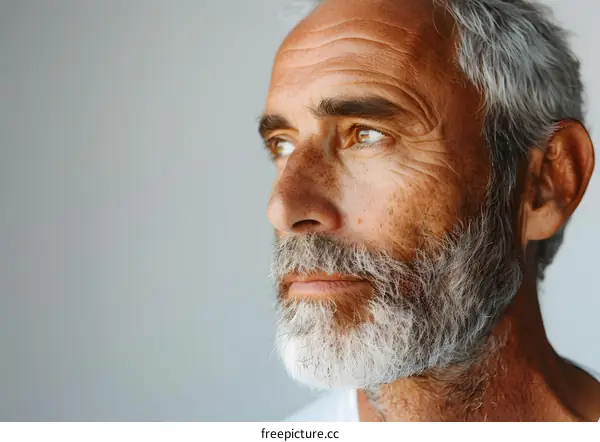 Portrait of a pensive senior man looking away