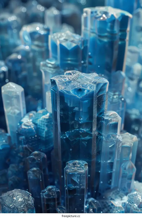 Futuristic Sci-Fi Blue Crystal City