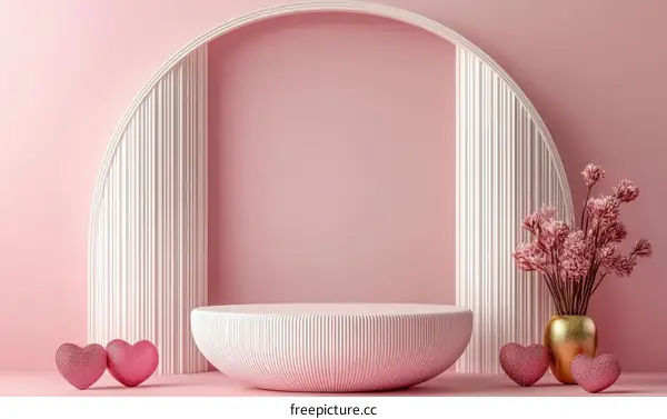 Pink Aesthetic Minimalist Product Display