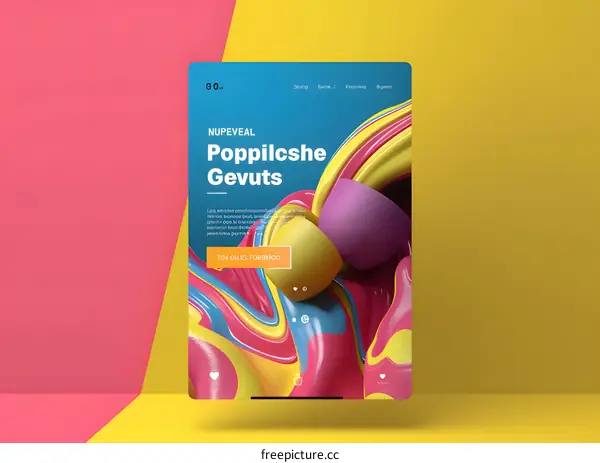 Abstract Colorful 3D Shapes Design