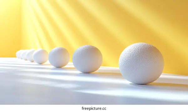 Geometric Abstract Design with White Balls