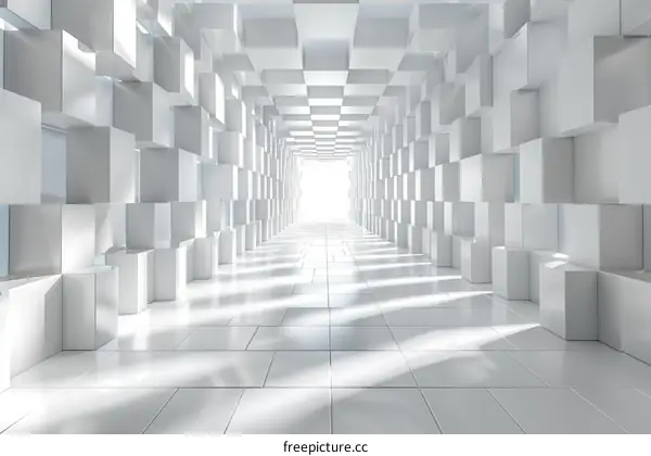 Abstract White Cubed Corridor