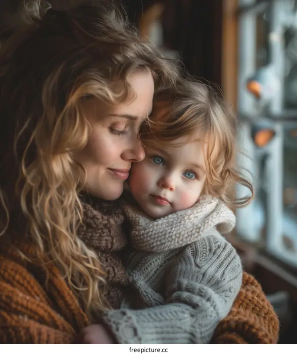 Loving Embrace of a Mother and Child