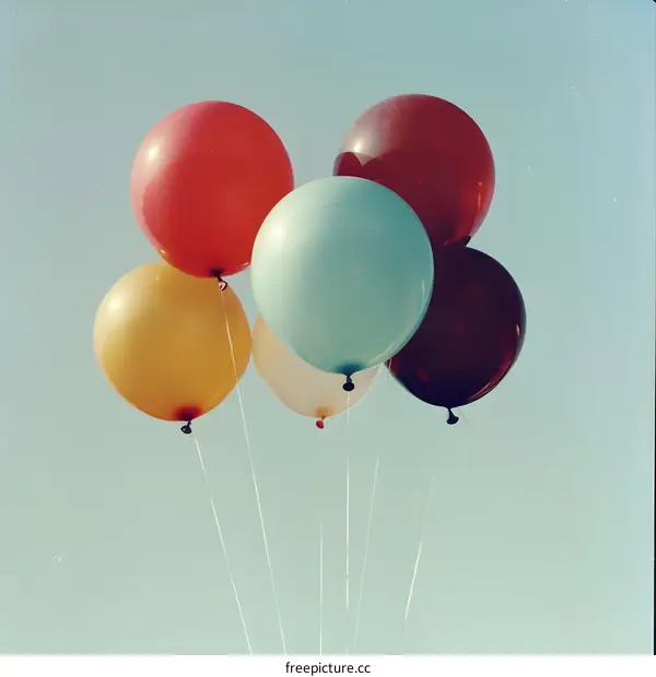 Colorful Balloons Floating in the Sky