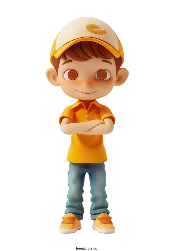 [Transparent Background PNG]Confident Delivery Boy