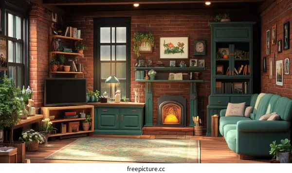 Cozy Living Room Interior Design Illustration