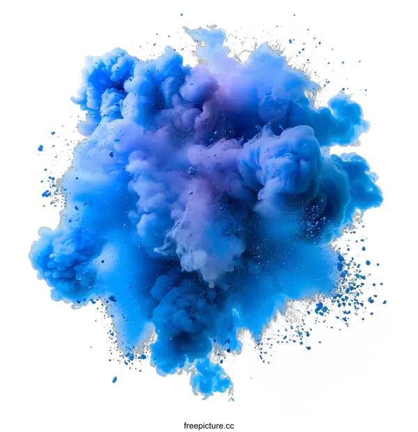 [Transparent Background PNG]Abstract Blue Ink Explosion