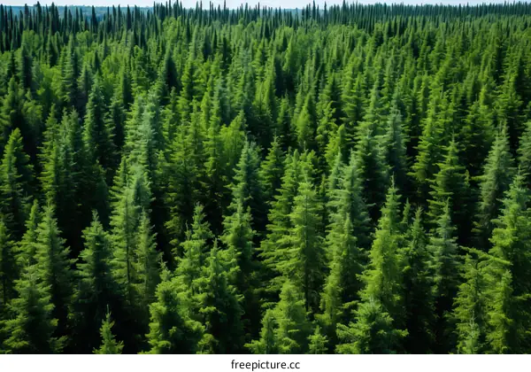 Green Coniferous Forest Canopy