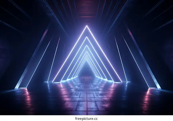 Futuristic SciFi Neon Tunnel Corridor