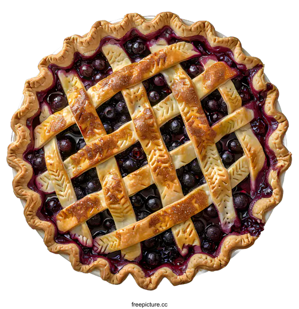 [Transparent Background PNG]Freshly Baked Blueberry Pie