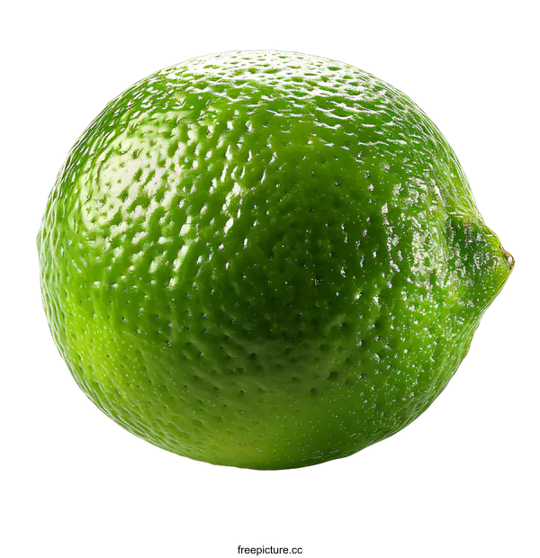 [Transparent Background PNG]Single Green Lime on White Background