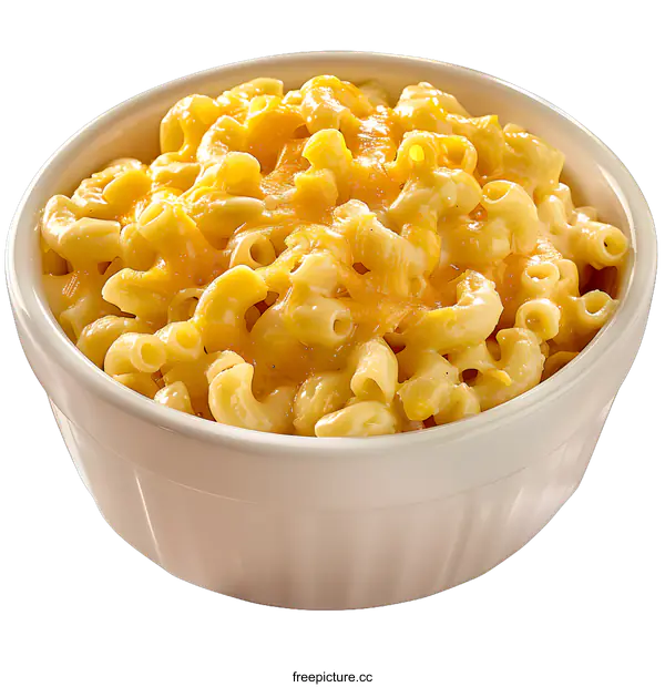 [Transparent Background PNG]Macaroni and cheese in white bowl