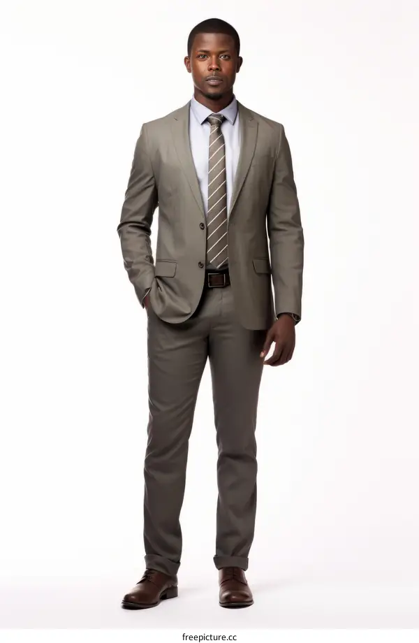Studio portrait of a young African American businessman