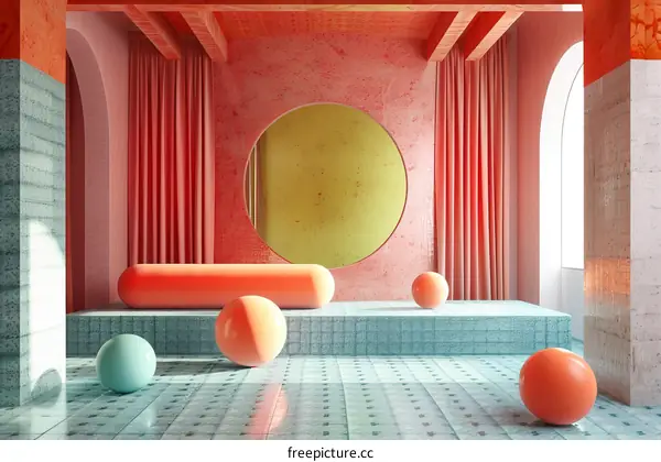 Abstract Interior Design with Geometric Shapes