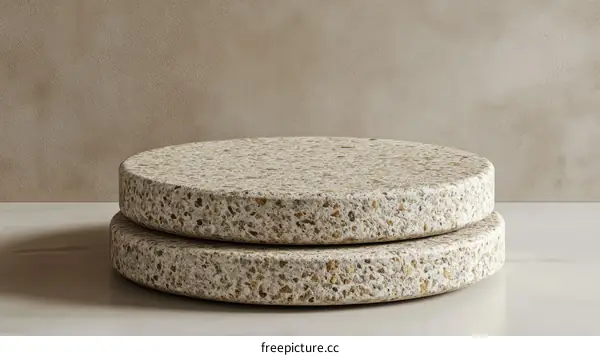 Beige Terrazzo Display Stand for Product Photography