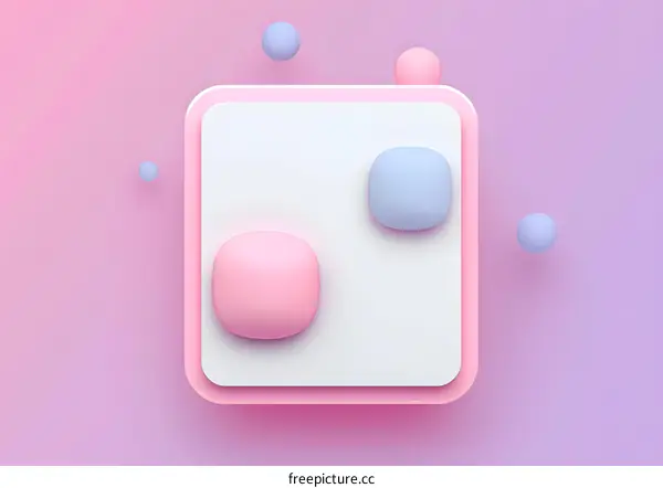 Abstract 3D Pink and Blue Design