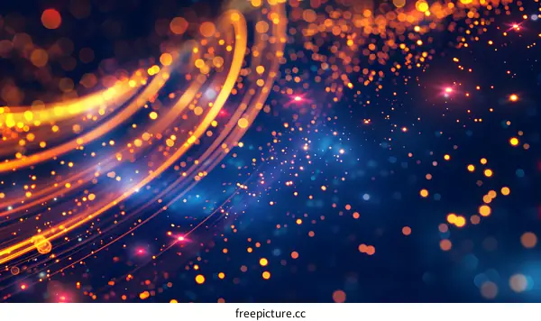 Abstract Blue and Orange Sparkles Background