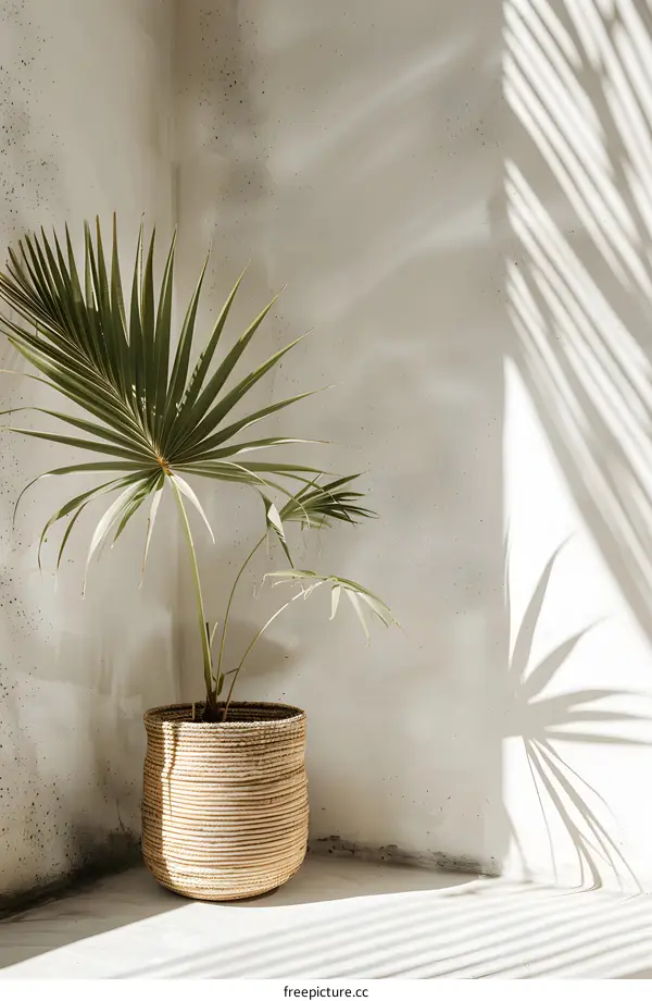Minimalist Home Decor With Plant in a Basket
