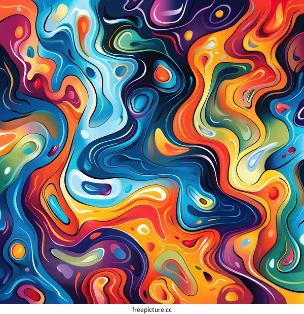 Colorful liquid flowing