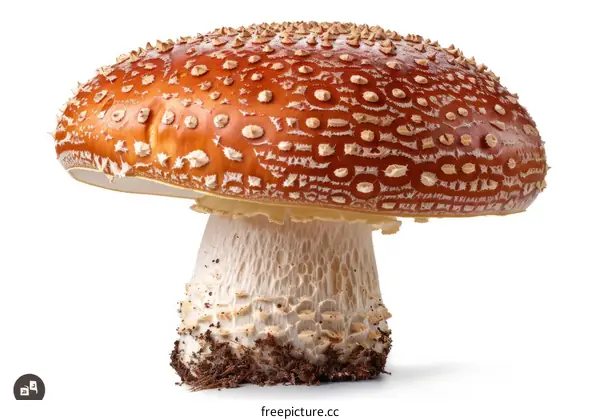 Red mushroom with white spots
