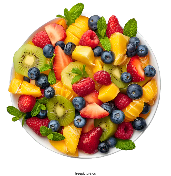 [Transparent Background PNG]Bowl of Fresh Fruit Salad