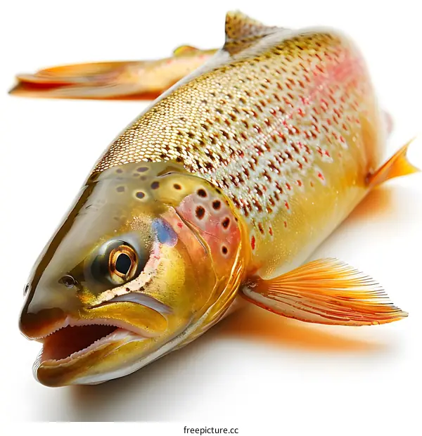 Freshwater Trout Fish on White Background