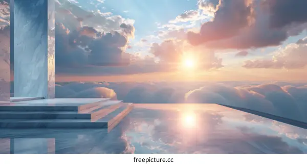 Ascension Skyward: Surreal Stairway to Heaven
