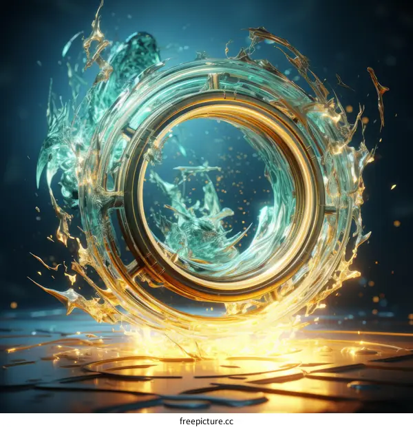 Glowing Liquid Metal Ring - 3D Rendering