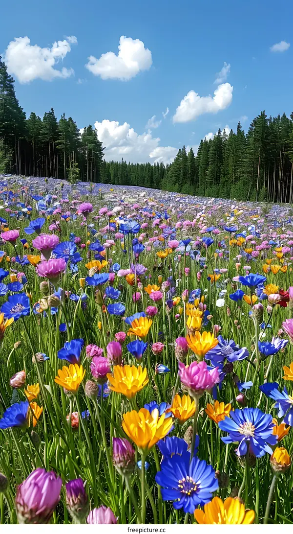 Field of Colorful Flowers