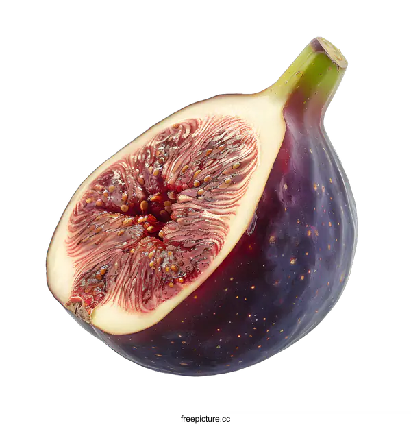 [Transparent Background PNG]Close-up photo of a cut fig