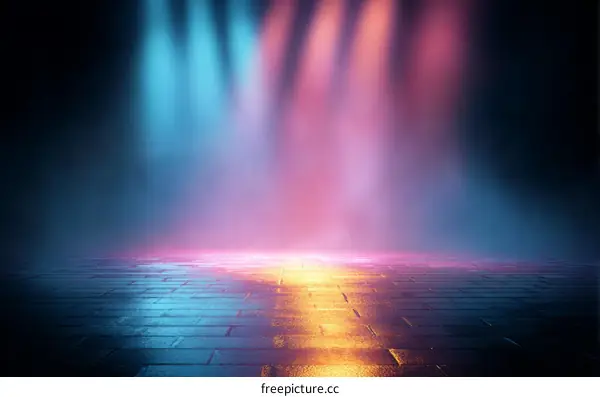 Neon Stage Light Abstract Background