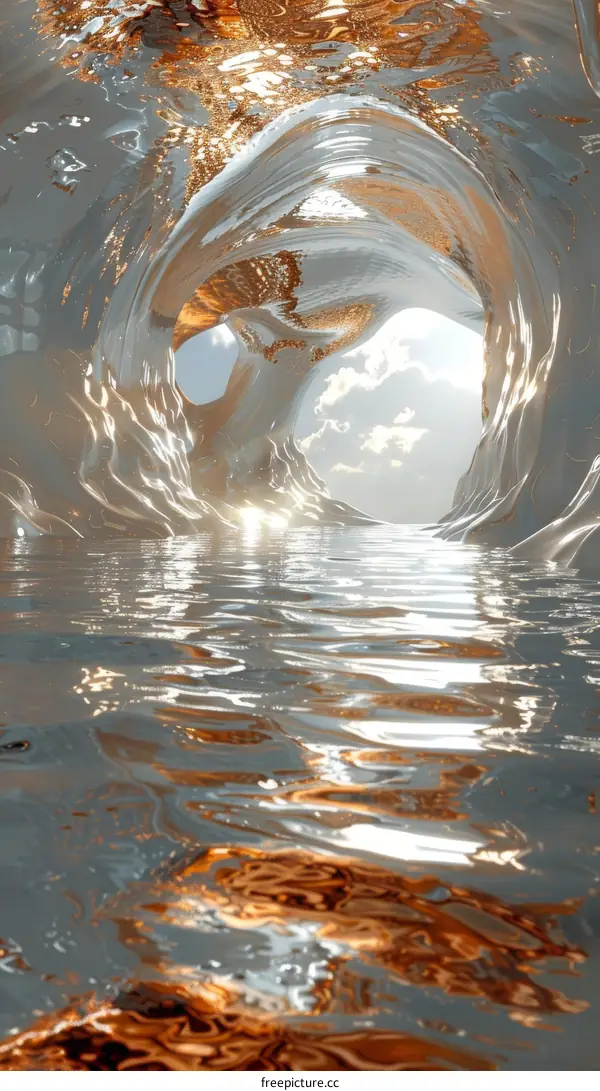 Surreal Cave with Intertwined Light and Shadow